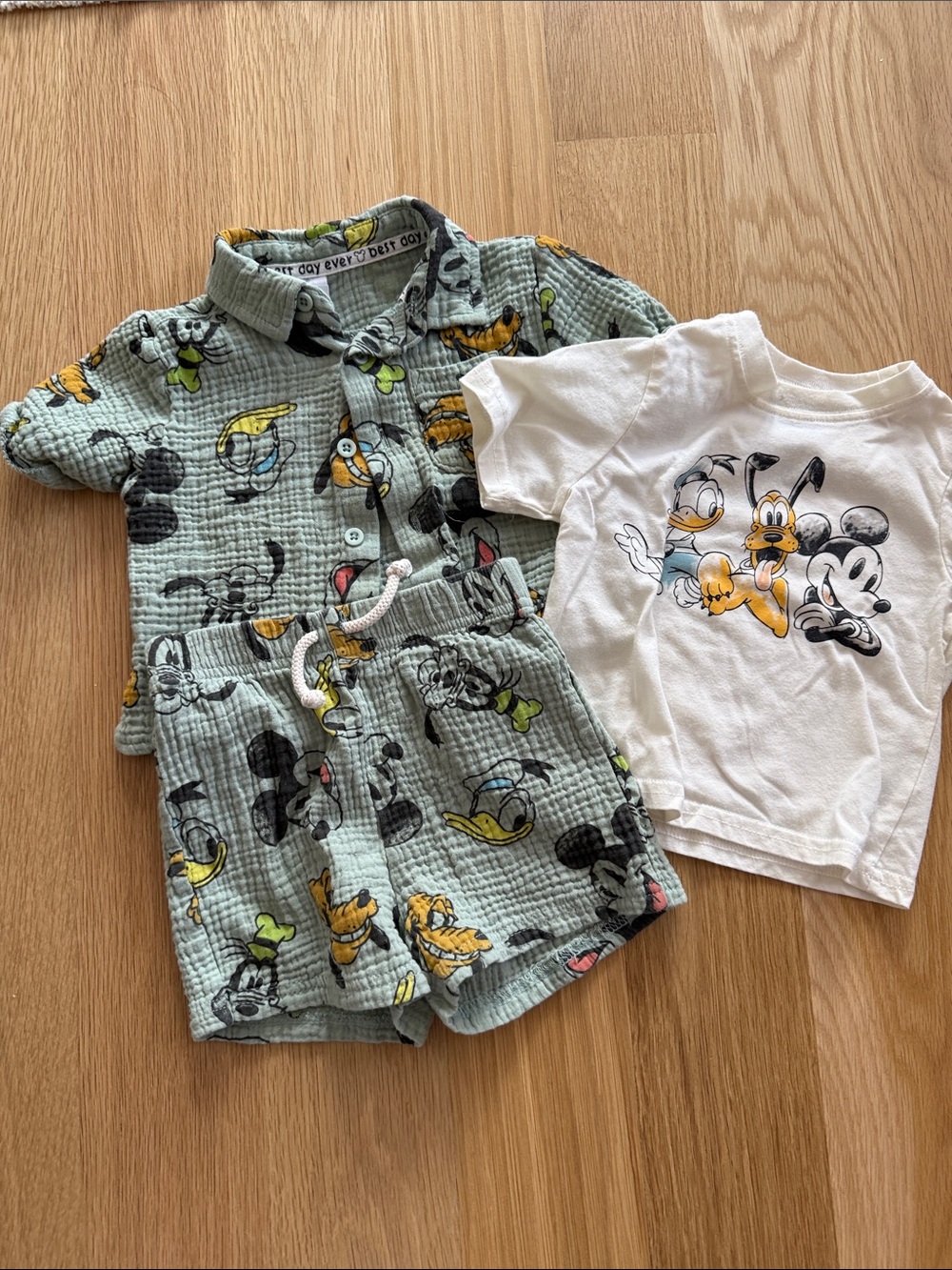 Disney Sage Green Mickey & Friends 3-Piece Set